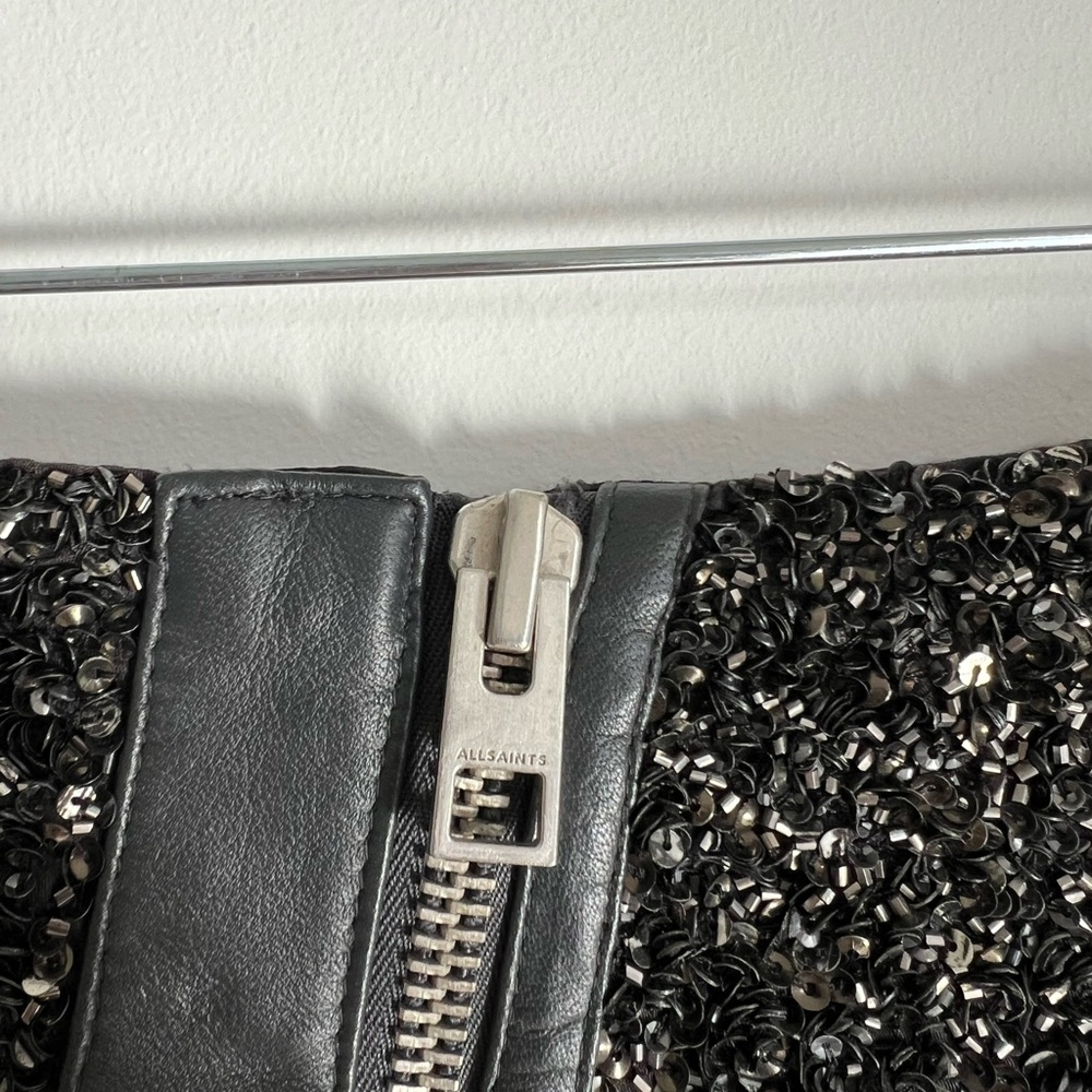 All Saints Black Hand Embellished Mini Skirt - Picture 3 of 6